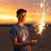 Fire Quacker Fourth of July Duck Fireworks Funny T Shirts for Men(Heather Royal)