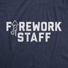 Firework Fourth of July Firecracker Humor Funny T Shirts for Men(Heather Navy – Staff)