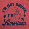 Firework Fourth of July Firecracker Humor Funny T Shirts for Men(Heather Red – Drunk American)