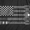 Guitar Flag Rock and Roll American Musician Flag Shirt for Women(Heather Black)