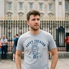Happy Treason Day Fourth of July USA Queen Funny T Shirts for Men(Light Heather Grey)
