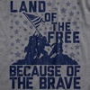 Land of The Free Because of The Brave 4th of July Shirt for Women(Dark Heather Grey)