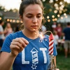 Lit Firework Parade Firecracker 4th of July Funny Shirt for Women(Heather Royal – Lit)