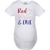 Maternity Red White and Due Pregnancy Cute Patriotic Baby T Shirt(White)