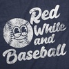 Mens Funny T Shirts Red White and Baseball 4th of July Tee for Men