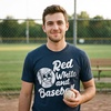 Mens Funny T Shirts Red White and Baseball 4th of July Tee for Men