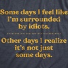 Mens Funny Taco T Shirts Adult Humor Mexican Food Tees for Guys(Heather Navy – Surrounded By Idiots)