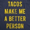 Mens Funny Taco T Shirts Adult Humor Mexican Food Tees for Guys(Heather Navy – Taco Person)