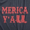 Merica Yall Fourth of July Patriotic Party Funny T Shirts for Men(Heather Navy)