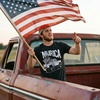 Murica Truck Fourth of July USA Pride Funny T Shirts for Men(Heather Black)