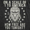 On A Scale of 1 to America How Free are You Funny Shirts for Men(Heather Black)