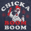 Patriotic on Independence Day 4th of July Funny T Shirt for Women(Heather Navy – Chicka Boom Boom)