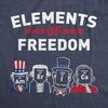 Patriotic on Independence Day 4th of July Funny T Shirt for Women(Heather Navy – Element Freedom)