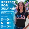 Patriotic on Independence Day 4th of July Funny T Shirt for Women(Heather Navy – Red Wine Blue)