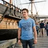 Spilling The Tea Since 1773 Boston Party Funny T Shirts for Men(Light Heather Blue)