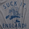 Suck It England Fourth of July George Funny T Shirts for Men(Dark Heather Grey – England)