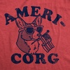 Womens Funny T Shirts Americorg 4th of July Dog Graphic Tee for Ladies(Heather Red – Americorg)