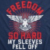 Womens Tank Freedom so Hard My Sleeves Fell Off Tanktop(Navy)