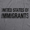Womens United States of Immigrants Funny Citizen American T Shirt(Dark Heather Grey)
