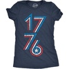 1776 Stripes Awesome 4th of July Funny Graphic T Shirt for Women(Heather Navy – 1776 Stripes)