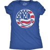 American Flag Smile 4th of July Funny Graphic T Shirt for Women