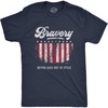 Bravery Never Goes Out of Style Military Funny T Shirts for Men(Heather Navy)