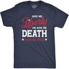 Give Me Liberty Or Death Fourth of July Funny T Shirts for Men(Heather Navy)