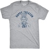 Happy Treason Day Fourth of July USA Queen Funny T Shirts for Men(Light Heather Grey)