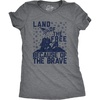Land of The Free Because of The Brave 4th of July Shirt for Women(Dark Heather Grey)