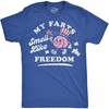Mens Funny T Shirts My Farts Smell Like Freedom 4th of July Tee for Men