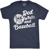 Mens Funny T Shirts Red White and Baseball 4th of July Tee for Men
