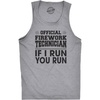 Mens Official Firework Technician Funny 4th of July Fitness Tank(Light Heather Grey)
