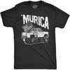 Murica Truck Fourth of July USA Pride Funny T Shirts for Men(Heather Black)