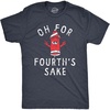 Oh for Fourths Sake Fourth of July Graphic Funny T Shirts for Men(Heather Navy – Fourths)