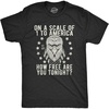 On A Scale of 1 to America How Free are You Funny Shirts for Men(Heather Black)
