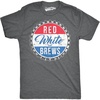 Red White and Brews Funny USA Beer Graphic Humor T Shirts for Men(Dark Heather Grey)