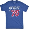Spirit of 76 Fourth of July Patriotic 1776 Funny T Shirts for Men(Heather Royal – 76)