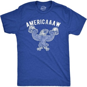 Americaaaw Fourth of July Drinking Party Funny T Shirts for Men(Heather Royal)