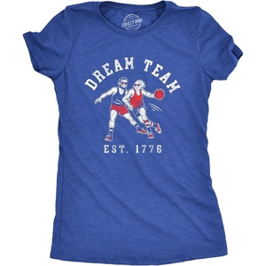 Dream Team 1776 George Washington Abe 4th of July Shirt for Women(Heather Royal – Dream)