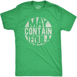 Mens Funny Taco T Shirts Adult Humor Mexican Food Tees for Guys(Heather Green – Contain Tequila)