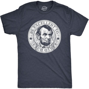 Mens Funny Taco T Shirts Adult Humor Mexican Food Tees for Guys(Heather Navy – Be Excellent)