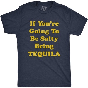 Mens Funny Taco T Shirts Adult Humor Mexican Food Tees for Guys(Heather Navy – Salty)