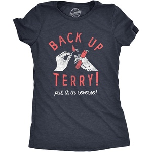 Patriotic on Independence Day 4th of July Funny T Shirt for Women(Heather Navy – Back Up Terry)