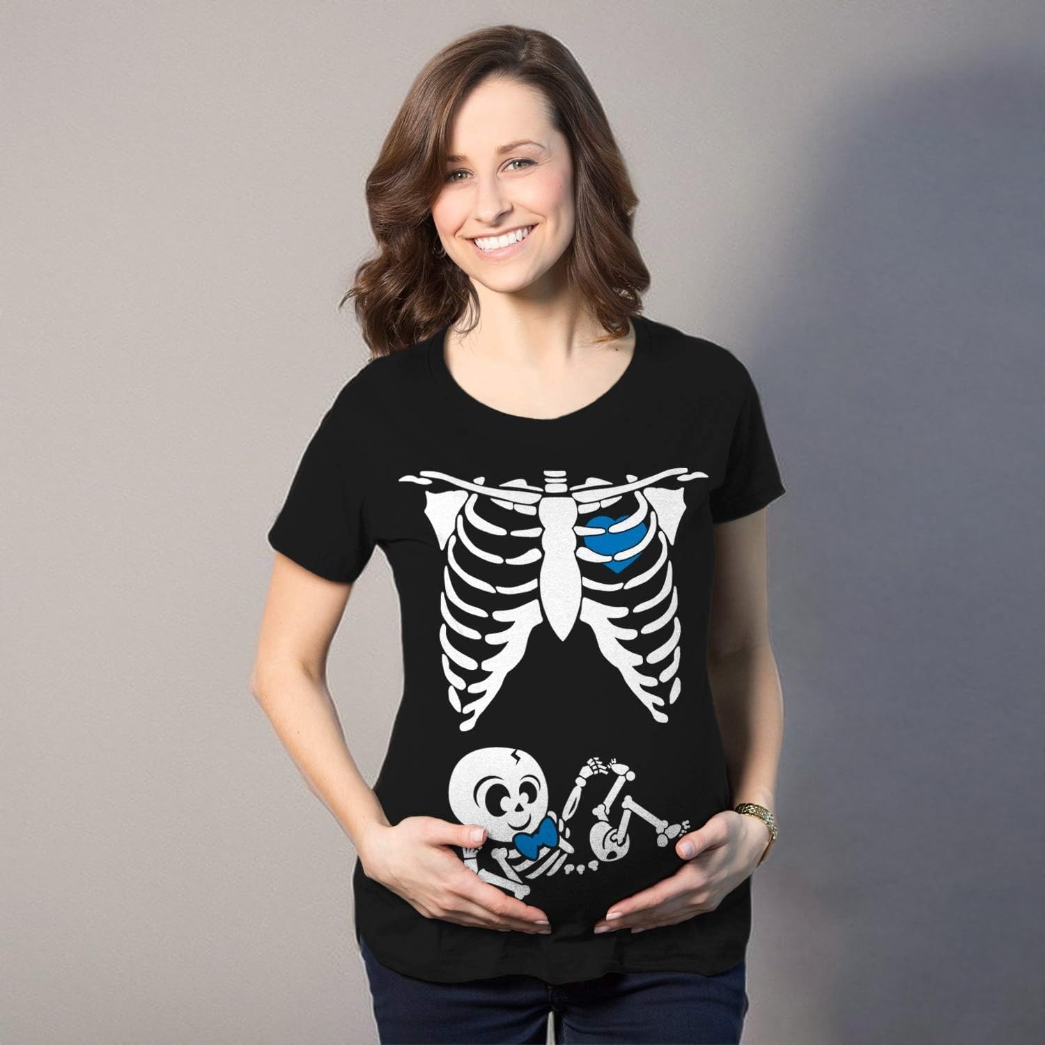 image:imageMaternity Skeleton Baby Halloween Pregnancy Announcement T ShirtBaby Boy