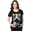 Maternity Skeleton Baby Halloween Pregnancy Announcement T Shirt(Baby Boy)