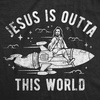 Mens Funny Jesus T Shirts Religious Tees with Funny Sayings for Guys(Heather Black – Jesus is Outta This World)