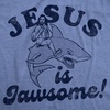 Mens Funny Jesus T Shirts Religious Tees with Funny Sayings for Guys(Light Heather Blue – Jesus is Jawsome)