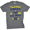 Chicks are All Over Me Funny Easter Chicken Egg T Shirts for Men(Dark Heather Grey)