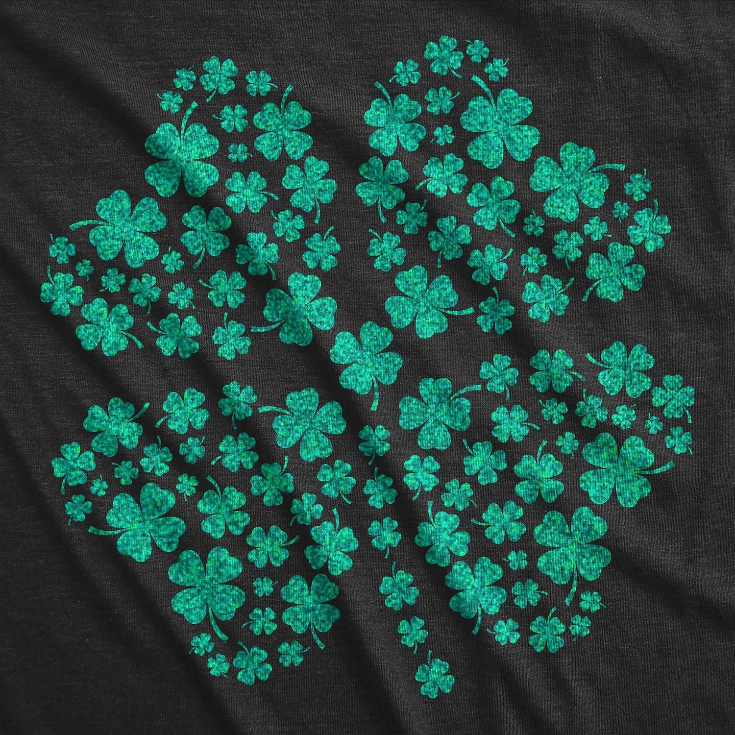 image:imageGlitter Clover Awesome Parade Saint Patricks Day Shirt for WomenHeather Black Glitter Clover