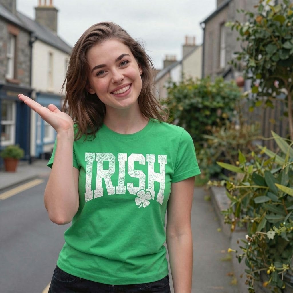 image:imageIrish Collegiate Saint Patricks Day Funny Graphic Shirt for Women